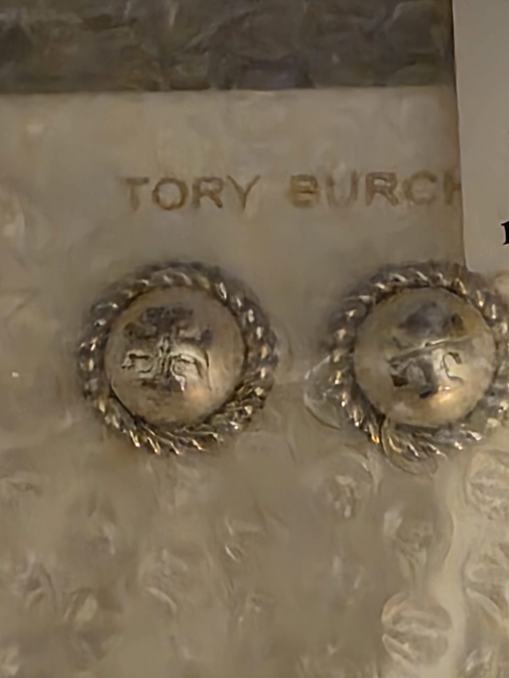 Tory Burch Gold Logo Pearl Earrings/ Bnwt